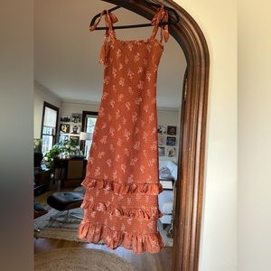 Rust midi dress